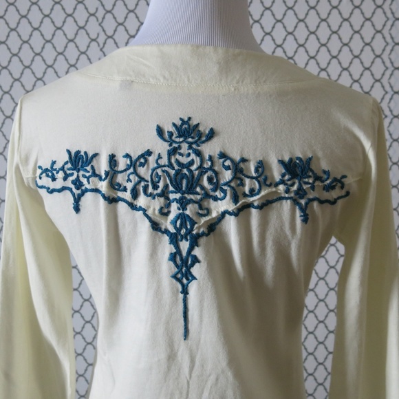 TNA Aritzia Embroidered Braided Long Sleeve Tunic Top Blouse - Size Small - Picture 6 of 8